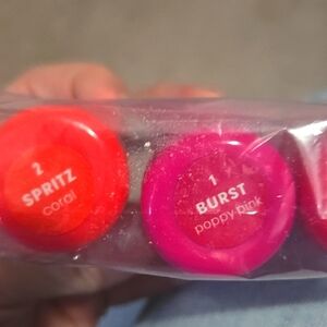 Jelly B Kilo Spritz Coral and Burst Poppy Pink Lip, Chill Red Colors